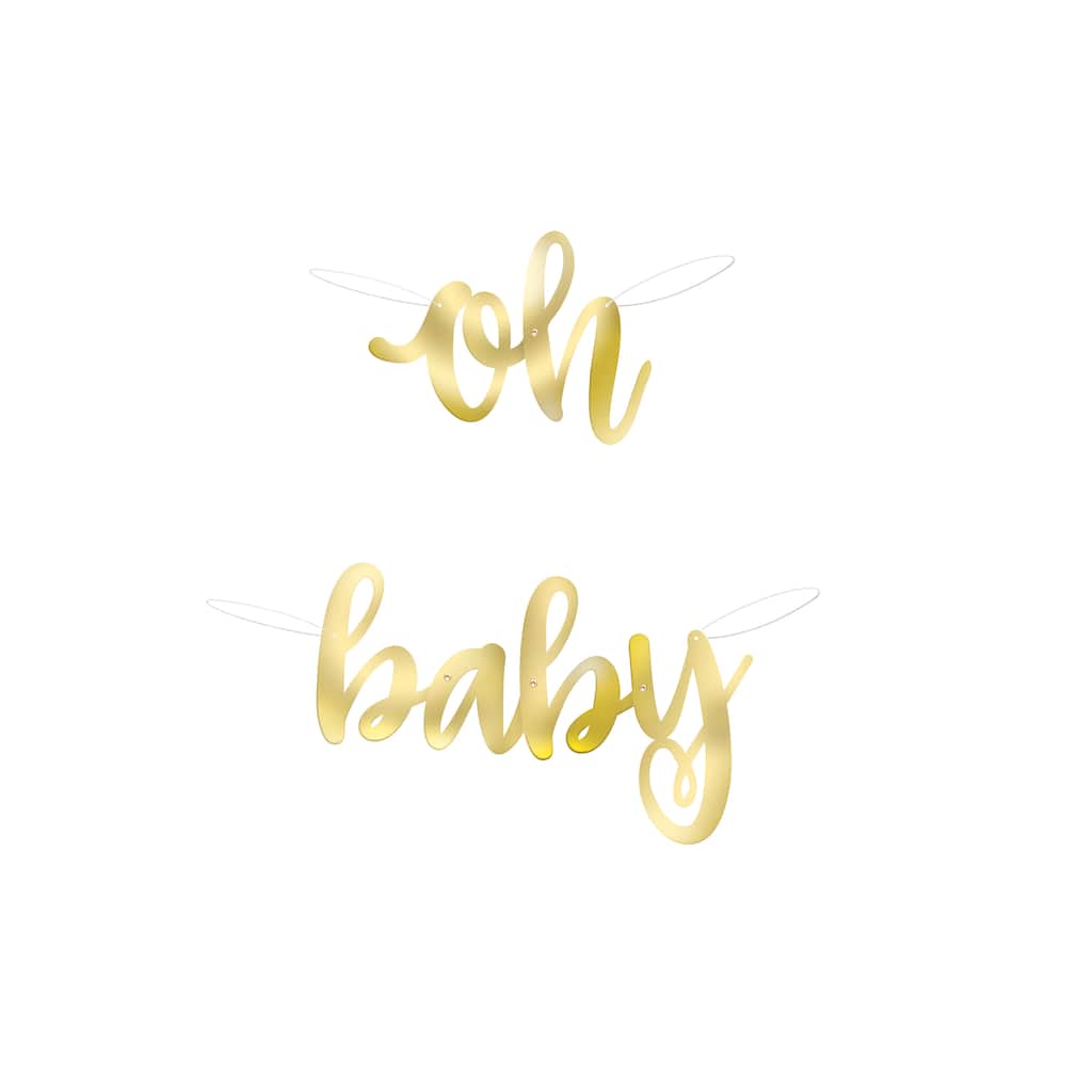 Oh Baby Gold Baby Shower Banner Gold Baby Shower Decorations Oh Baby Gold Baby Shower Banner Gold Baby Shower Decorations